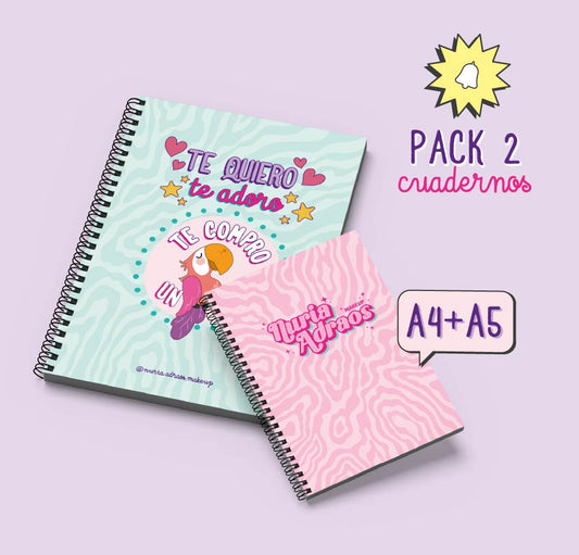 Pack Cuadernos A4 Te Quiero + A5 Logo