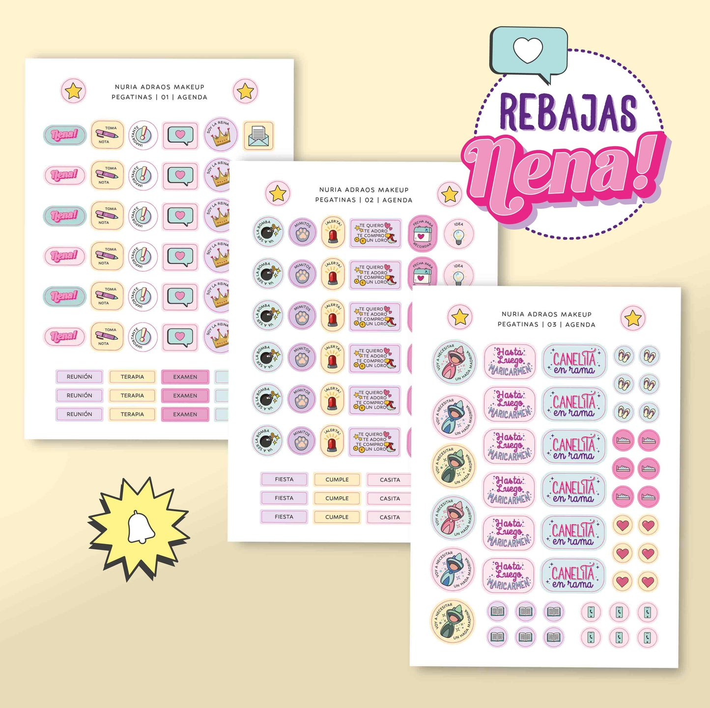 PEGATINAS PACK 6 HOJAS
