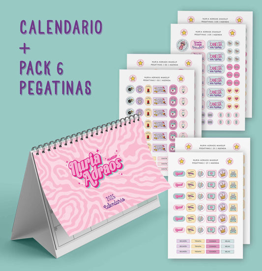 Calendario 2025 Princesas + Pack de Pegatinas