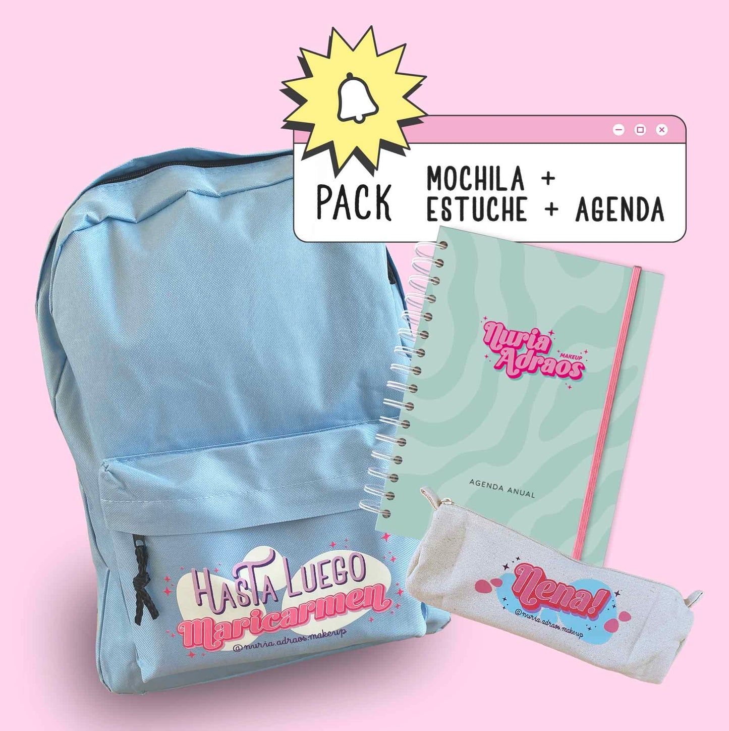 Pack Mochila + Estuche + Agenda