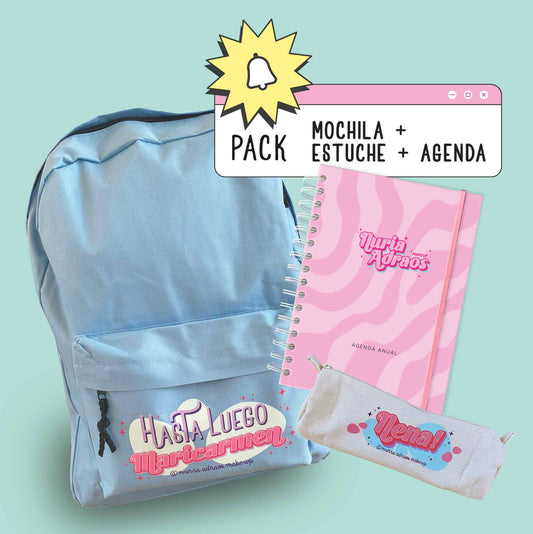 Pack Mochila + Estuche + Agenda