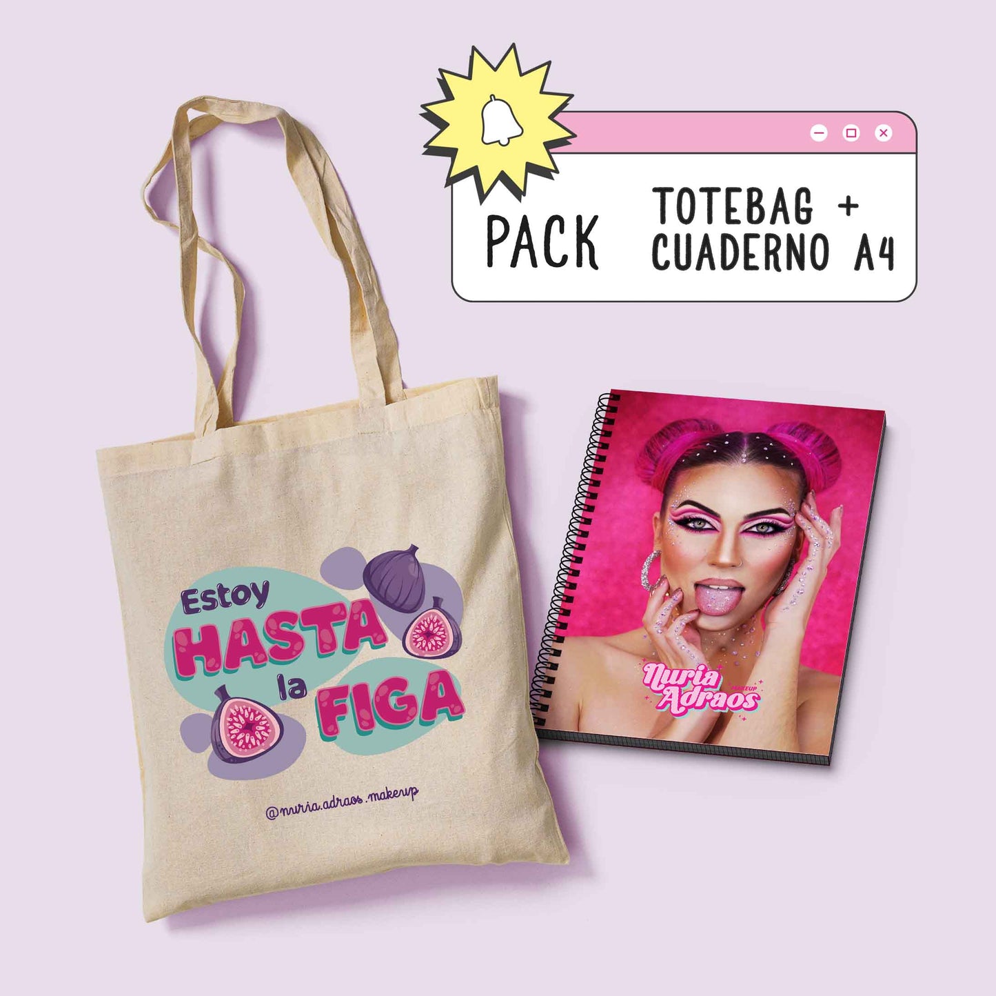Pack Totebag Estoy Hasta la Figa + Cuaderno A4