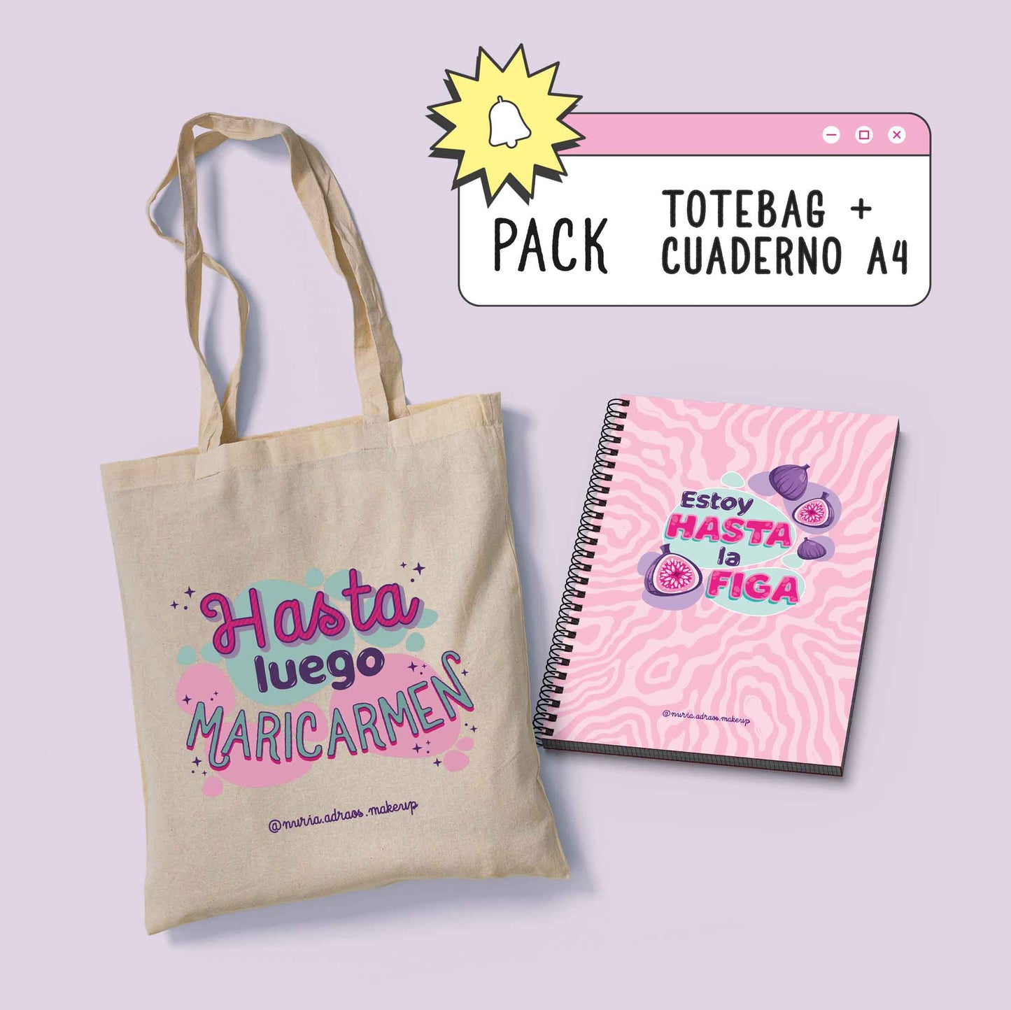 Pack Totebag Hasta Luego Maricarmen + Cuaderno A4