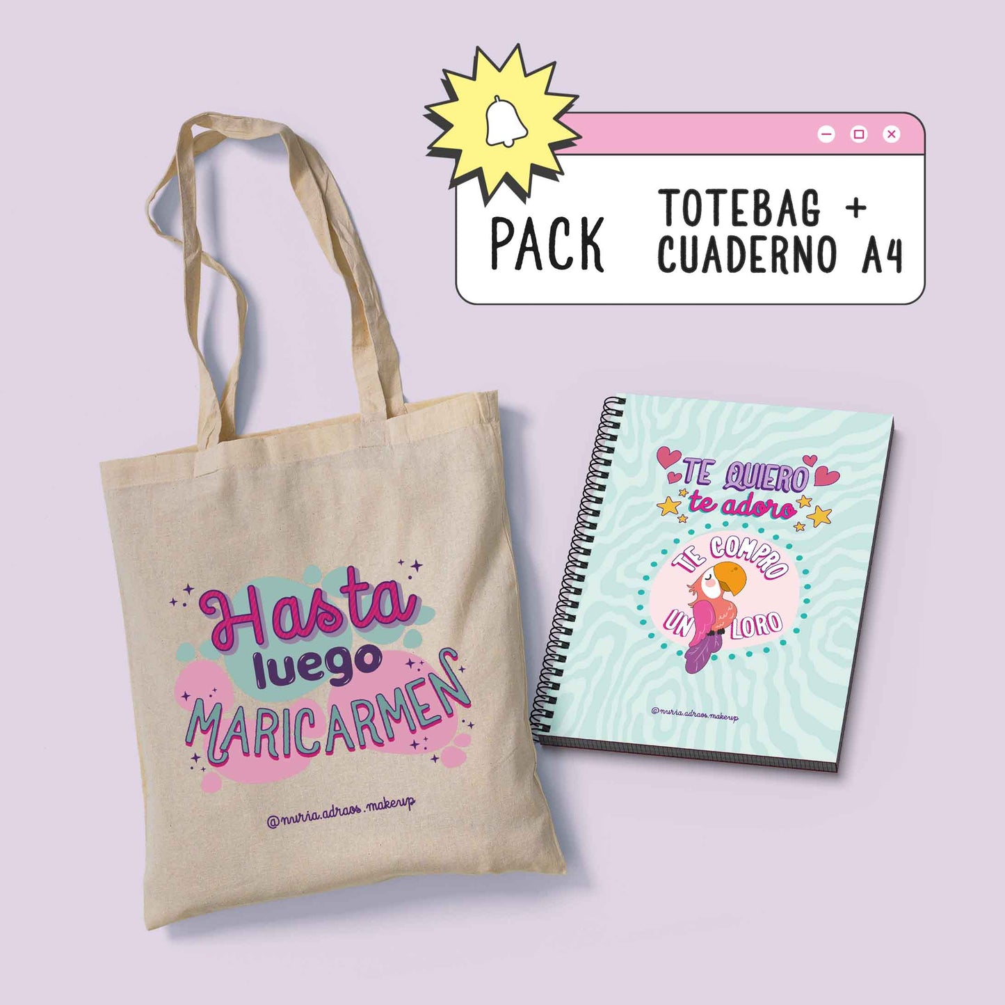 Pack Totebag Hasta Luego Maricarmen + Cuaderno A4