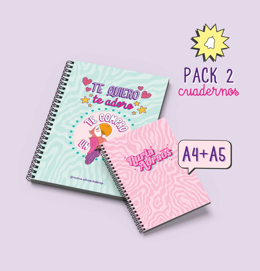 Pack Cuadernos A4 Te Quiero + A5 Logo